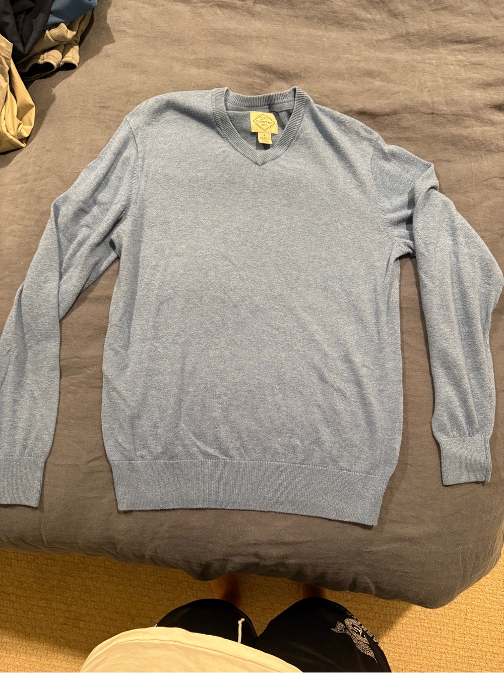 Light Blue V-Neck Men's Sweater